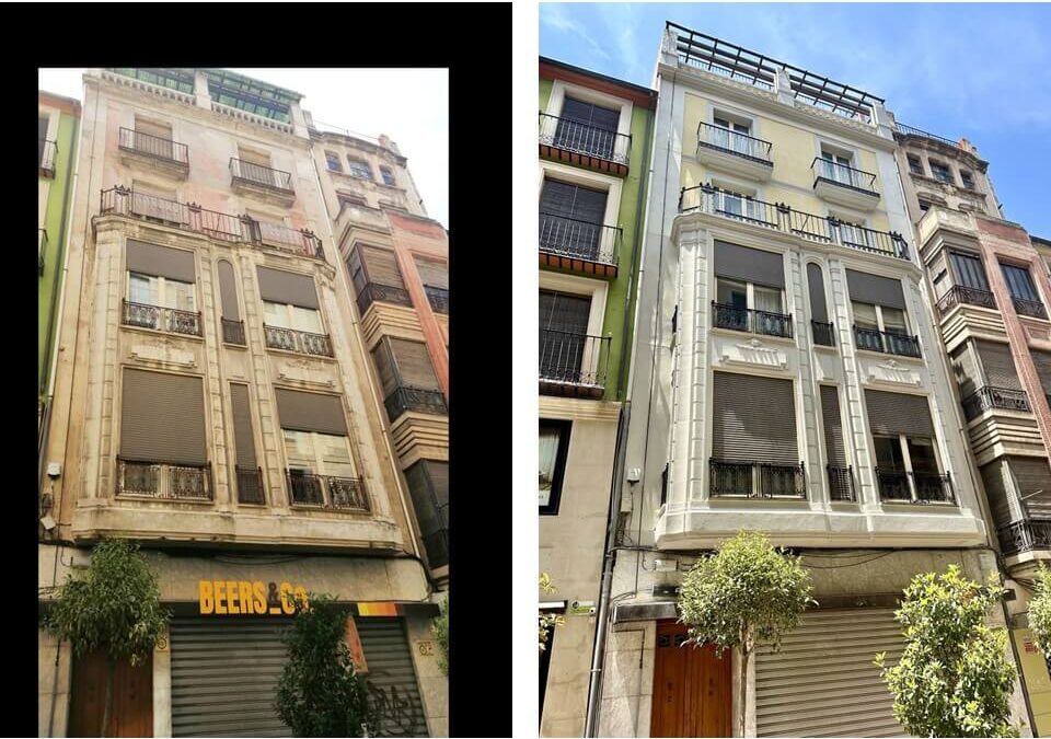 Rehabilitación de fachada de un edificio en el casco histórico de Alcoy